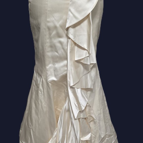 Vintage Paloma Blanca Mermaid Silk Satin Wedding Gown - Size 6 - Picture 4 of 6